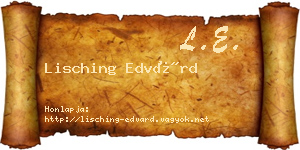 Lisching Edvárd névjegykártya